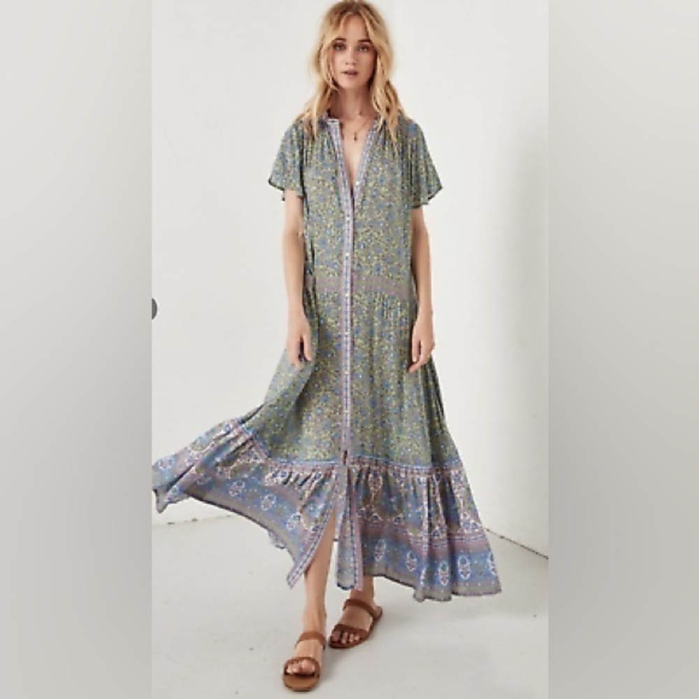 Spell jasmine flutter sleeve gown xl